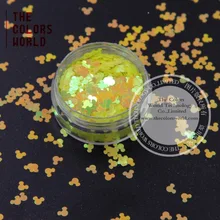 TCI50 перламутровые детали светло-желтые цвета в форме Микки Мауса блеск 4,0 мм размер блеск для ногтей Гель-лак художественный макияж