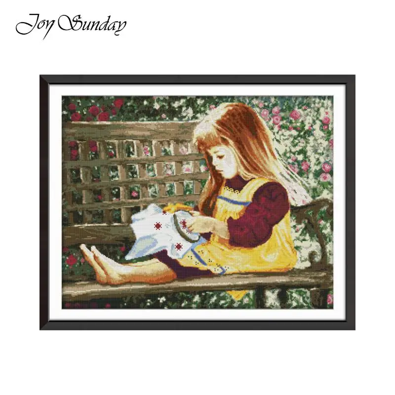 Набор для вышивки крестиком Joy Sunday вышитая девушка набор 11CT 14CT ручная