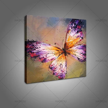 

Hand Painted Abstract Purple Butterfly Oil Painting On Canvas Abstract Butterfly Wall Art Pictures For Living Room Home Decor