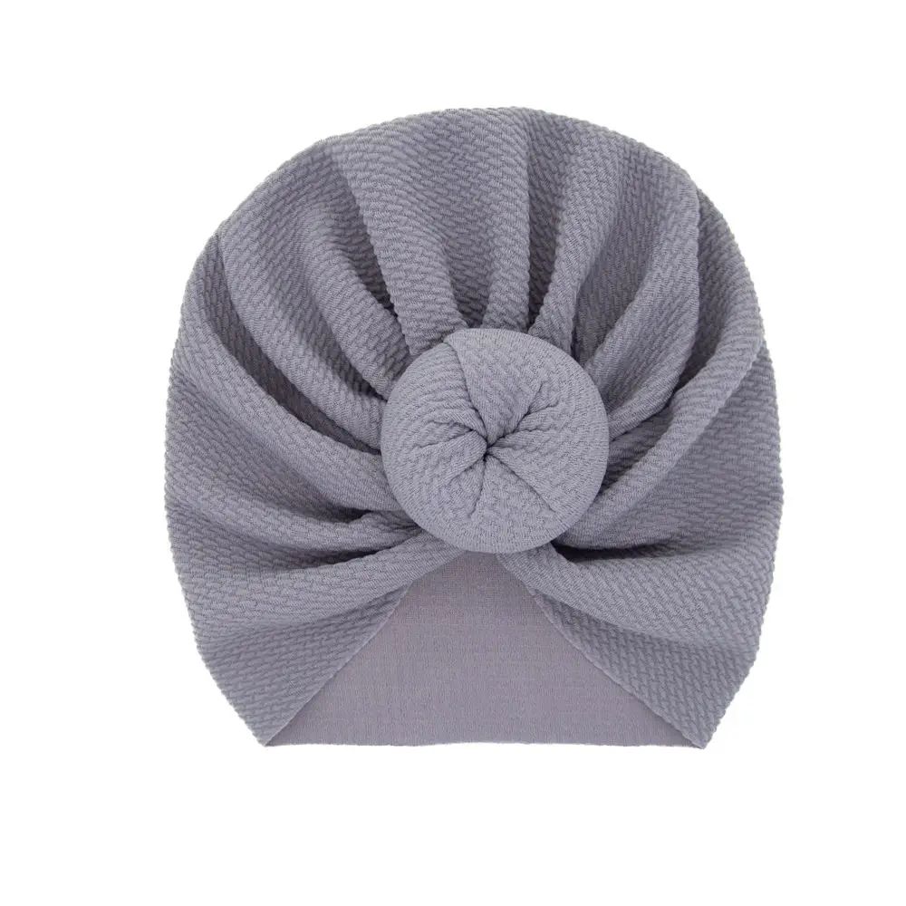 Grey hat Узелок, детская чалма, Пончик, тюрбан, бант, булочка, Детская эластичная шапка, тюрбан для младенцев, шапка для новорожденных, бант, шапочка, вязаная, хлопок, головной убор H104D - Цвет: Grey hat