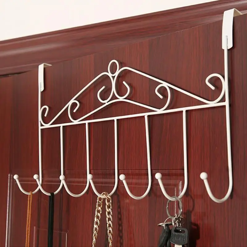 Door Back Hooks Stainless Steel 7 Hooks Hanger Free Of Adhesive