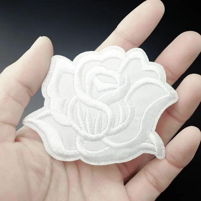 Get White Rose Embroidery Patch PNG Images