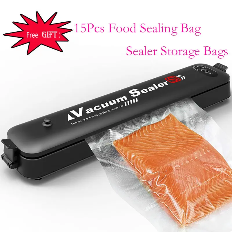 

Vacuum Sealer Household Automatic Food Vacuum Air Sealing Machine Home Preservation Storage Saver Container With 15Pcs Seal Bags