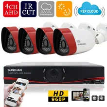 SUNCHAN HD 4CH CCTV Система 720 P 1080 P HDMI Выход DVR комплект 1500tvl Открытый Камеры Системы Безопасности День Ночь Видеонаблюдения DVR комплект