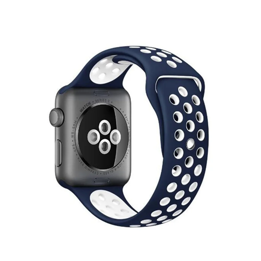 BUMVOR colorful Silicone strap for apple watch band 42mm Rubber sport bracelet wrist band With Adapter for iwatch  NIKE 1 2