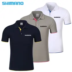 Новинка 2018 года SHIMANO летняя футболка для рыбалки дышащая одежда для рыбалки с коротким рукавом быстросохнущая рубашка с отворотом одежда