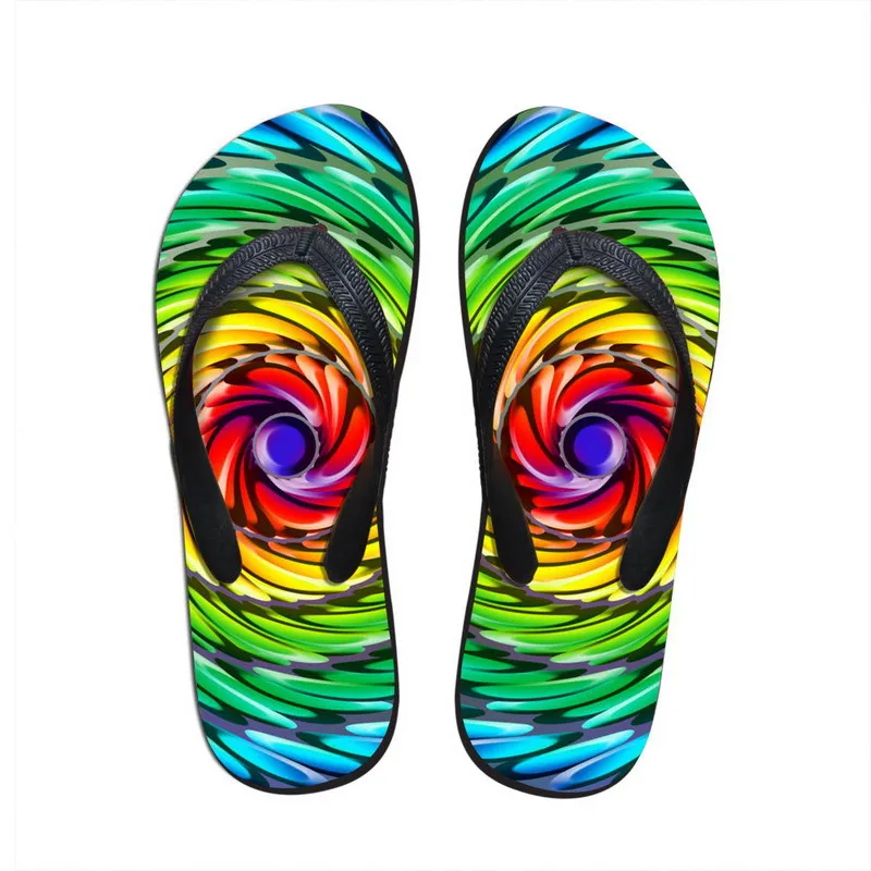 FORUDESIGNS/модные летние пляжные тапки женские сланцы на плоской подошве 3D Galaxy Для женщин повседневные сандалии Нескользящие дамские уличные шлепанцы - Цвет: C0104AB