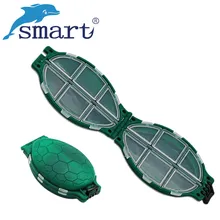 11 см* 7 см* 3,2 см рыболовная коробка Форма черепаха 12 отсеков Пластик Двусторонняя приманки коробка крышка песка отпуску для рыболовной снасти