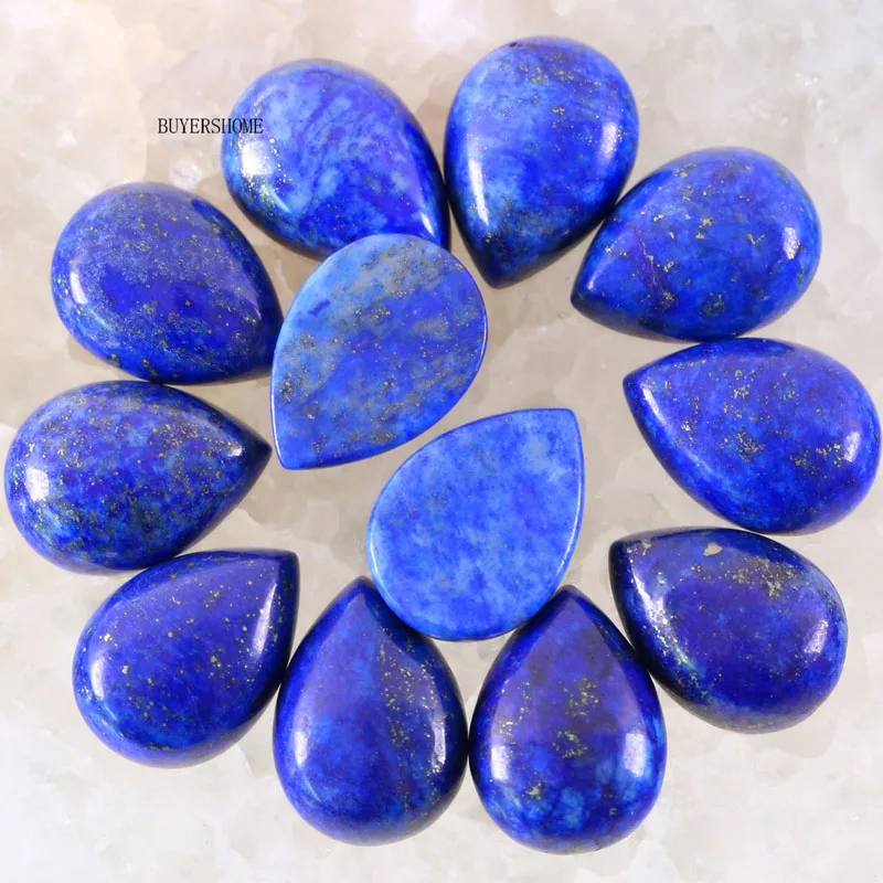 18x13 мм капли воды Многоцветный натуральный камень Бусины Howlite Lapis Кристалл Опал песчаник оникс, сердолик кабошон 10 шт - Цвет: Blue Lapis