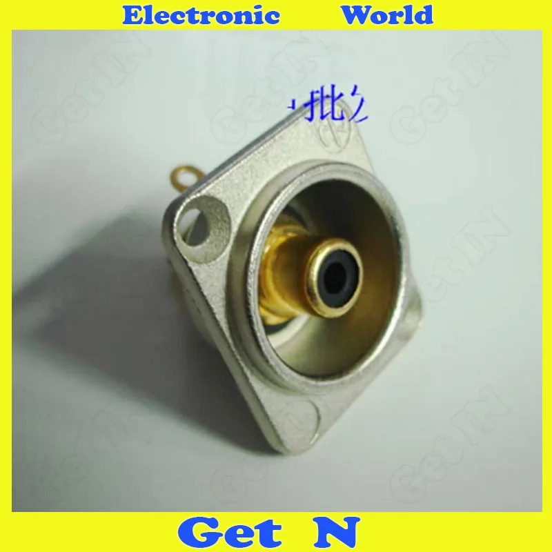 

10pcs Swiss Imported Contact Gold Plated Connector RCA Lotus Female Plug NF2D-0 Black Jack