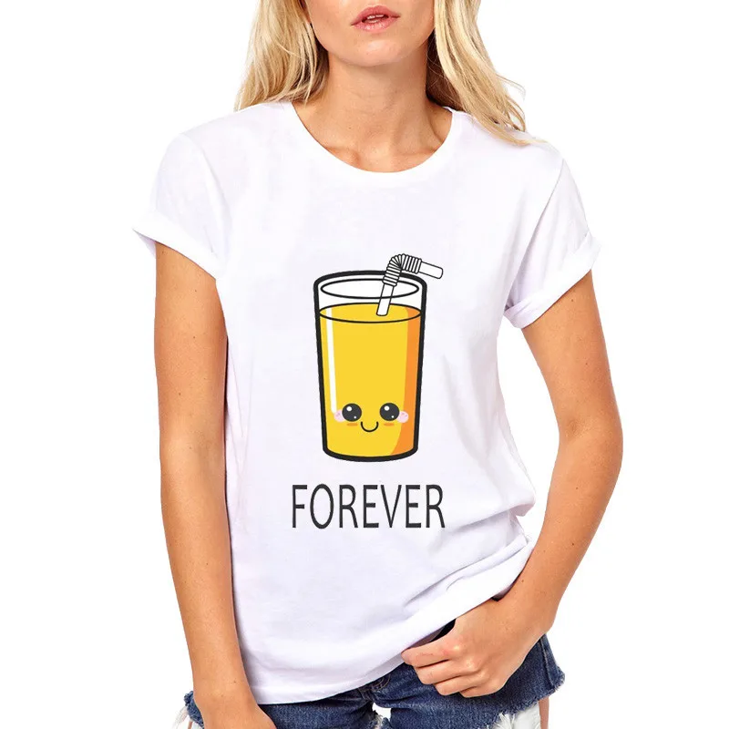 BFF Hamburger chips juice best friends 3 forever t shirt women Homme Summer tops t-shirt Plus Size casual Tee