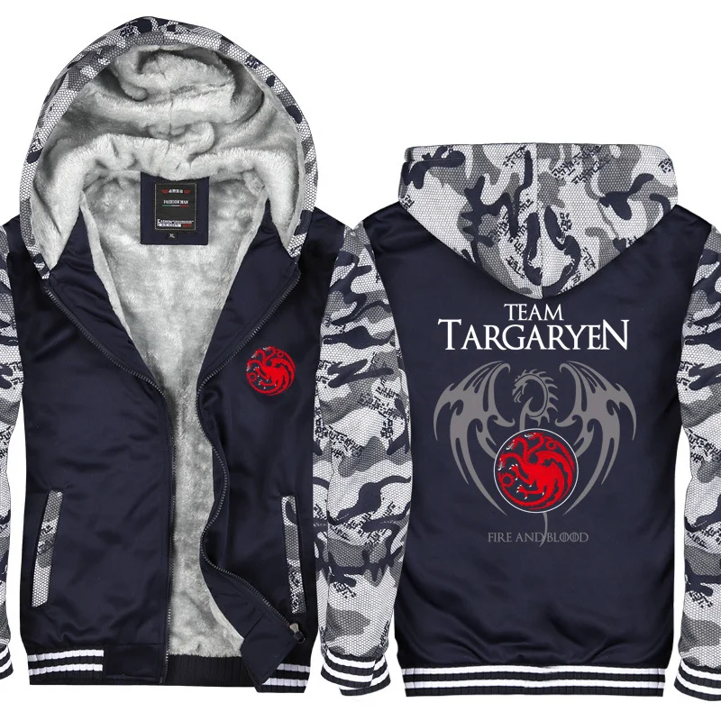 Fans Wear Sweatshirt Game of Thrones Zipper Hoodies Cosplay Costume Unisex Winter Hoodie Casual Coat