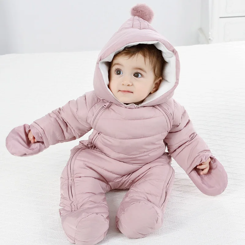 2018 Autumn Winter Baby Romper Baby Boy Girl Winter Warm Kids Jumpsuit