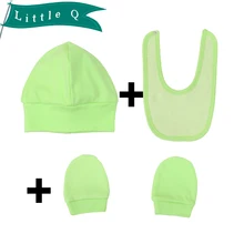 3 шт./партия для новорожденных, детские нагрудники, шапки и гольфы, хлопок, аксессуары для детей 0-6 месяцев, осенняя и зимняя одежда