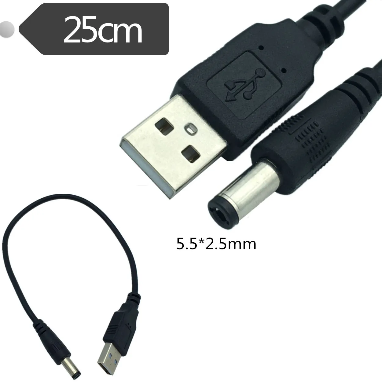 USB к 5525DC головой кабель питания 5 * 2.5DC голову зарядный 5V2A 25 см|Соединители| |
