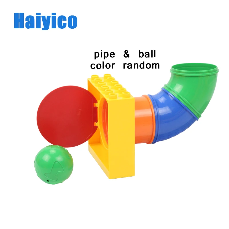 Haiyico горка в трубке строительные блоки совместим с Duplo игровая площадка собрать