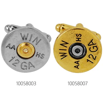 

10pcs 18mm gunshot shell,cufflink with buttons,two-tone cufflinks-100580