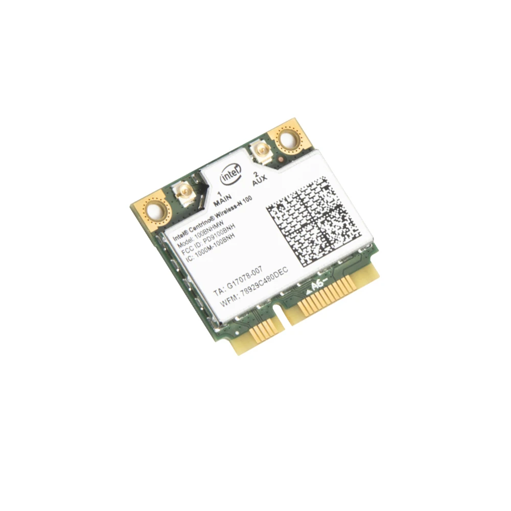 

150Mbps Wifi Notebook Wlan PCIe Network Adapter For Intel Centrino Wireless-N 100 100BNHMW 802.11b/g/n 150M Half Mini PCI-E Card