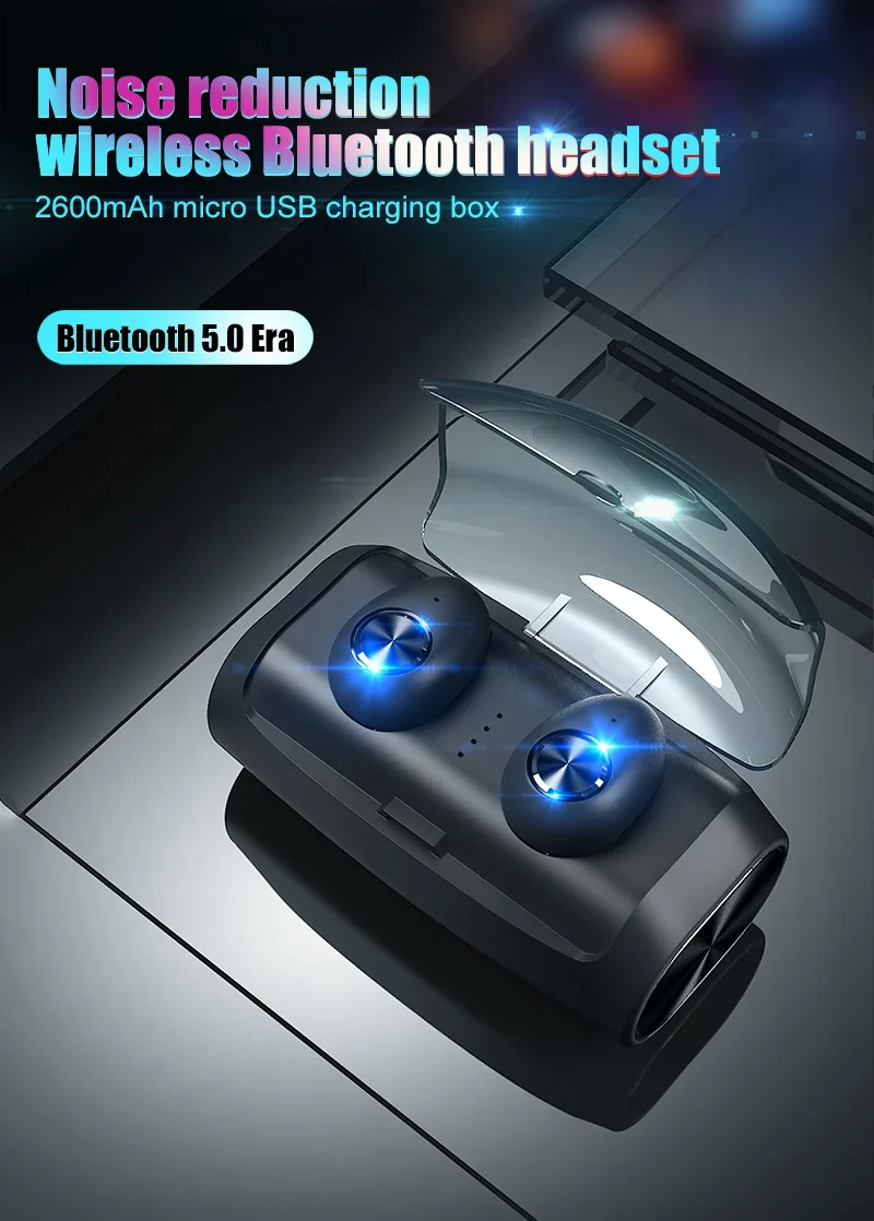 Беспроводная мини-гарнитура Bluetooth гарнитура шумоподавление Ушная вилка TWS стерео наушники с микрофоном зарядная коробка Наушники