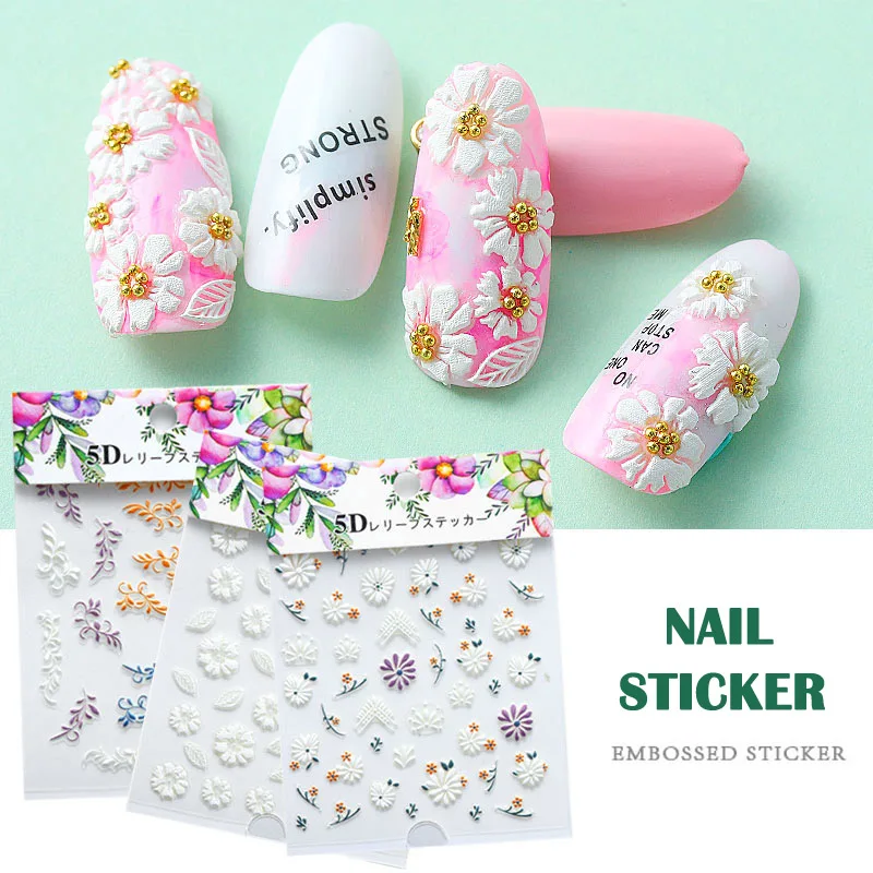 

5D Nail Stickers Flower Series Embossed Nail Sticker SK88