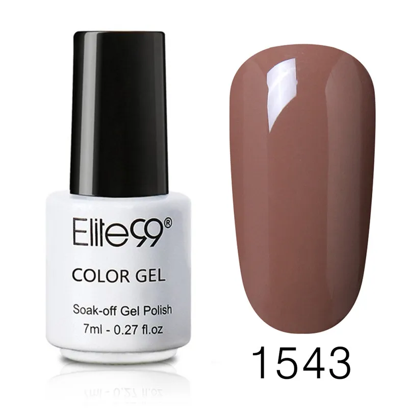 Elite99 7 мл чистый цветной Гель-лак для ногтей верхнее Базовое покрытие нужно Длительное УФ светодиодный гель-Лаки замочить Гель-лак для ногтей - Цвет: 1543
