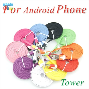 

300pcs Micro USB Charger Cable 1m 2m 3m for Samsung Huawei Xiaomi Redmi Mobile Phone Noodle Flat Wire Fast Charging Cable USB