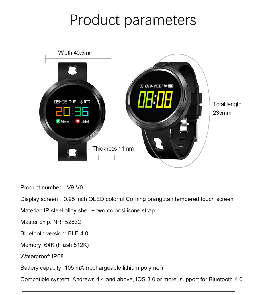 BINSSAW Смарт-часы IP67 Водонепроницаемый фитнес-трекер пульсометр Монитор артериального давления спортивные мужские женские умные часы +