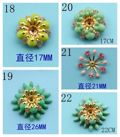 Яркие цветные металлические пуговицы с плоским основанием для одежды, Стразы для сумок, декоративные пуговицы для скрапбукинга - Цвет: 18 to 22choose style
