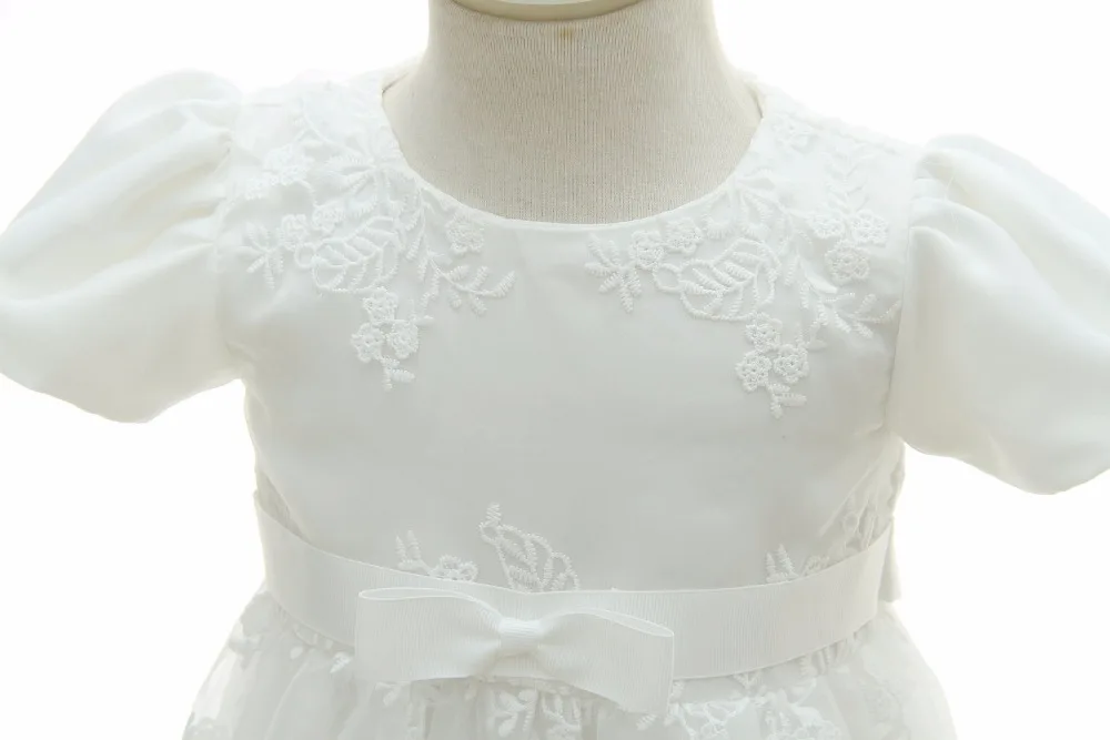 Embrodiery длинным крестильного платья для девочек Макси кружевное платье для малышей платья для детского дня рождения 1 год 2 года платье для крещения для девочек