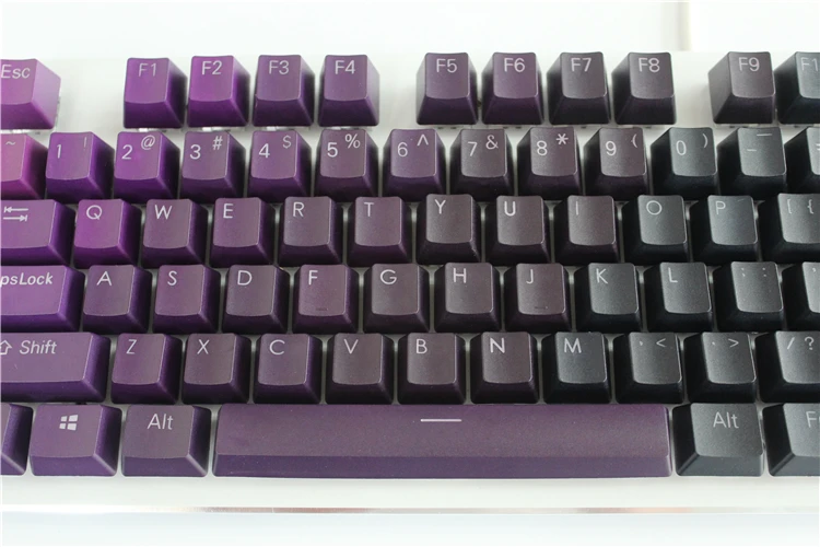 MP 104 клавиши толстый pbt фиолетовый градиент двойной съемки подсветка Keycap OEM профиль для проводной USB механическая клавиатура