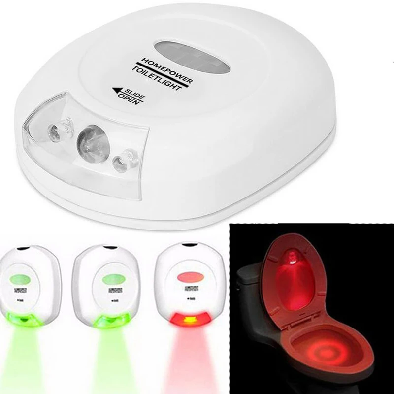 Auto-sensing LED Toilet Light Seat Lamp Night Motion Sensor Bowl Home Bathroom Red&ampGreen |