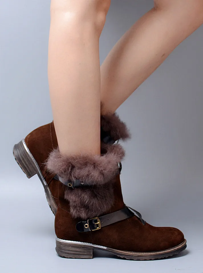 2017 Mujer  botas Winter Snow Boots Female Short Tube Cotton Shoes Zapatos Leather Rough Sole Woman Platform sexy warm shoes