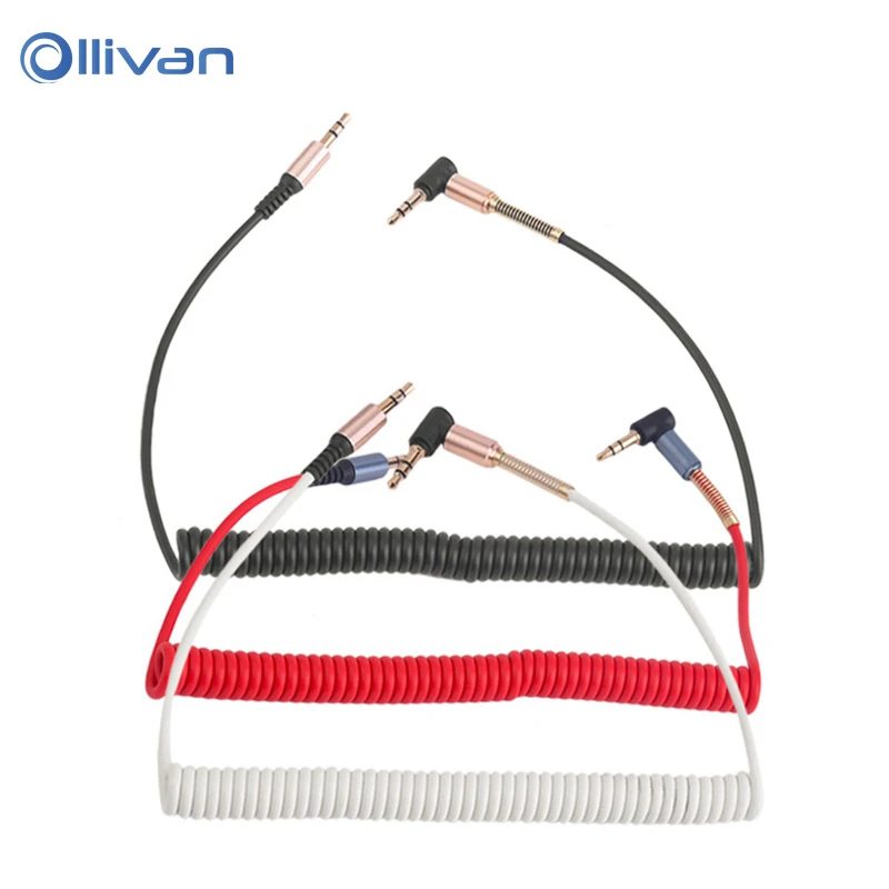 

Ollivan Stereo 3.5mm Jack Audio Cable Coiled Spring Extend Aux Male to Male Sound Video Cable for iPod Car MP3 Player Headphones