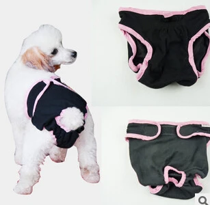 Горячая Распродажа большой собаки физиологические Штаны для большой собаки, менструальные Штаны Одежда для питомцев, одежда для домашних любимцев костюм 1 шт. XS S M L XL - Цвет: Черный