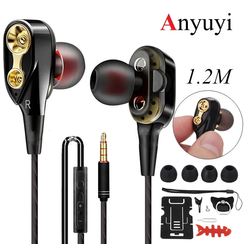 

Super Bass Wired Earphone 3.5mm In-ear Ear Buds with Microphone and Volume Control Headset Headphones for Outdoor Daily Life