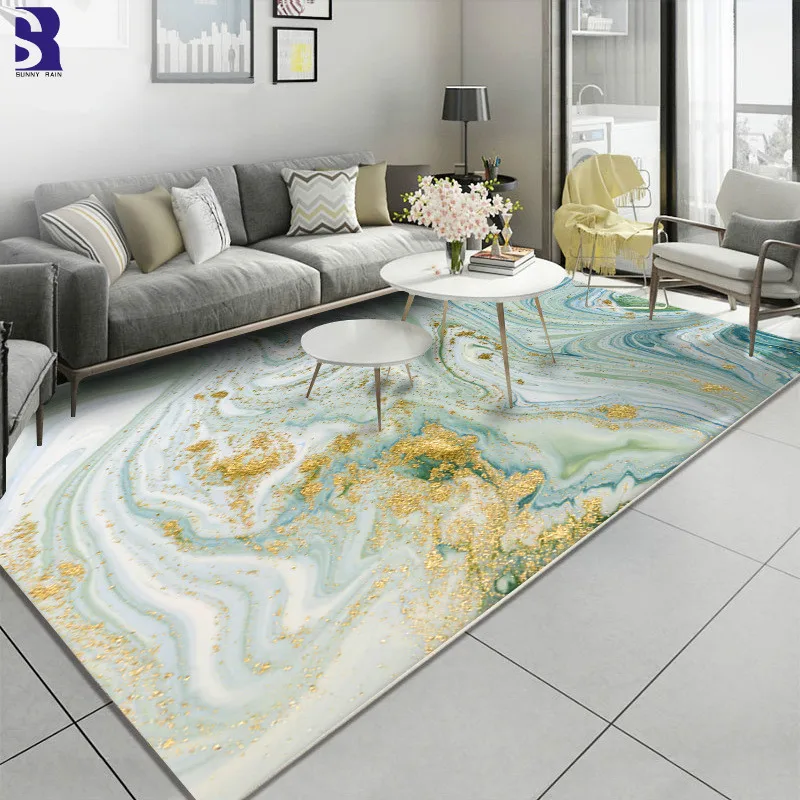 

SunnyRain 1-piece Marbling Area Rug Carpet For Living Room Rugs Slipping Resistance Kitchen Rugs Washable