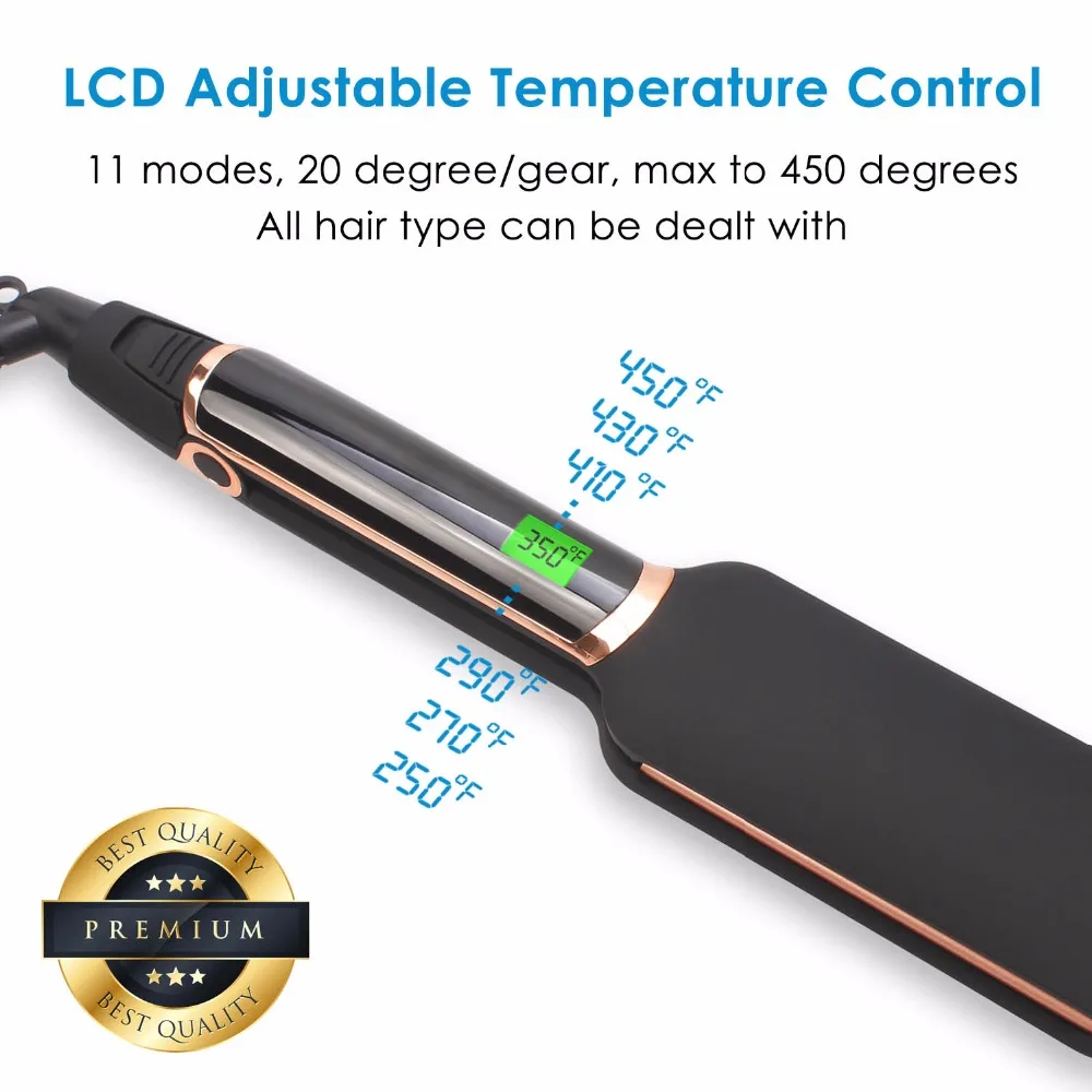 RUCHA wide plate infrared hair care flat iron4