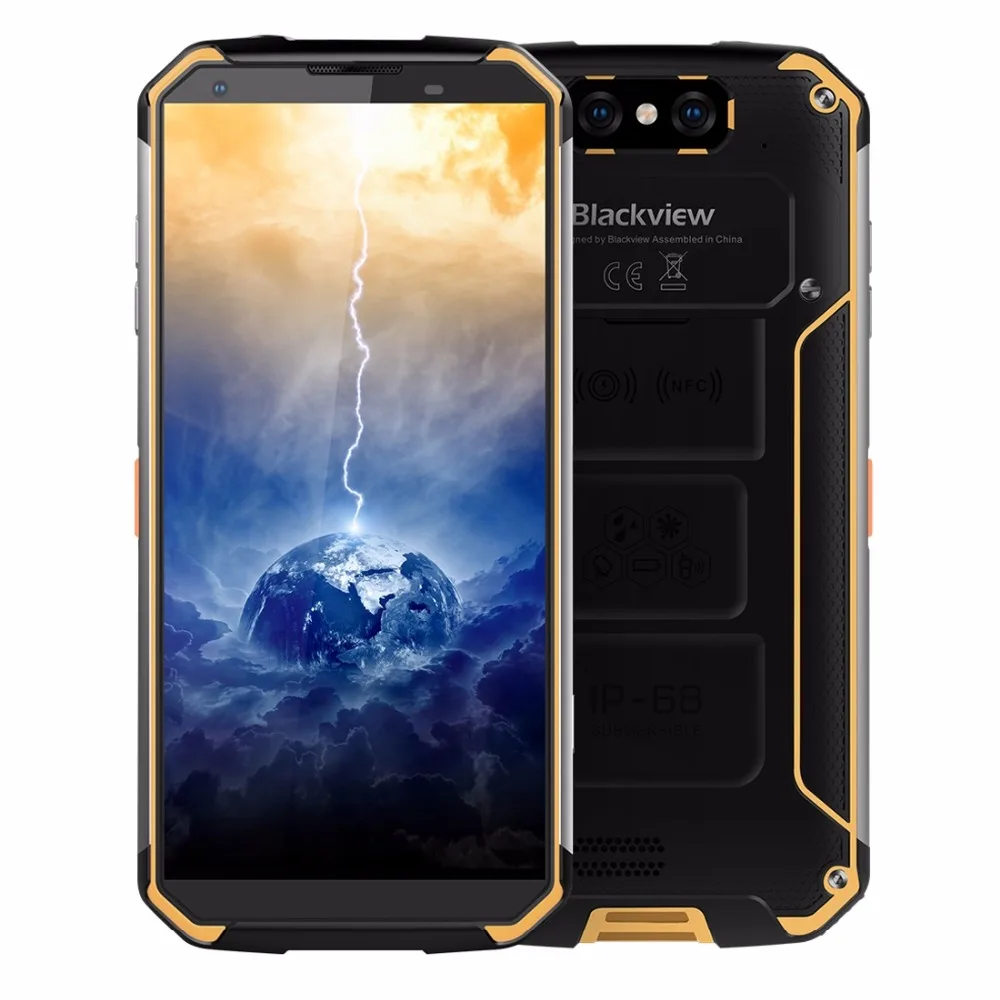 BLACKVIEW BV9500 MTK6763T Восьмиядерный IP68 Водонепроницаемый 4 ГБ + 64 ГБ мобильный телефон 5,7 "FHD 18:9 Дисплей 10000 мАч Беспроводной Cahrge 16MP NFC