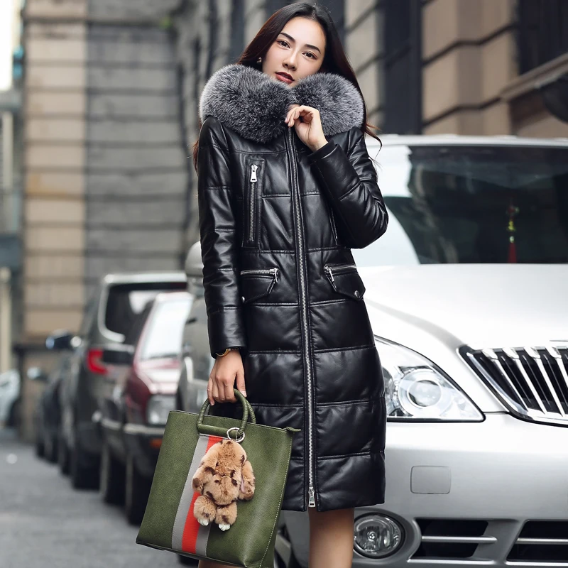 Genuine sheepskin leather coat women winter thick warm sheepskin jacket