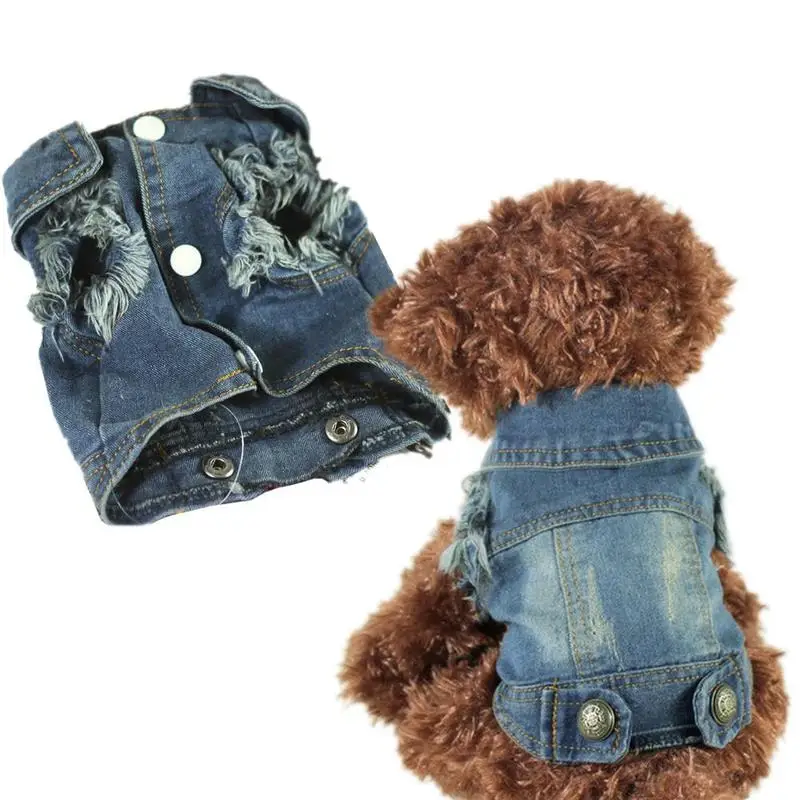 Misterolina Dogs Denim Jackets Pet Cat Teddy Coats Puppy Jeans Clothes
