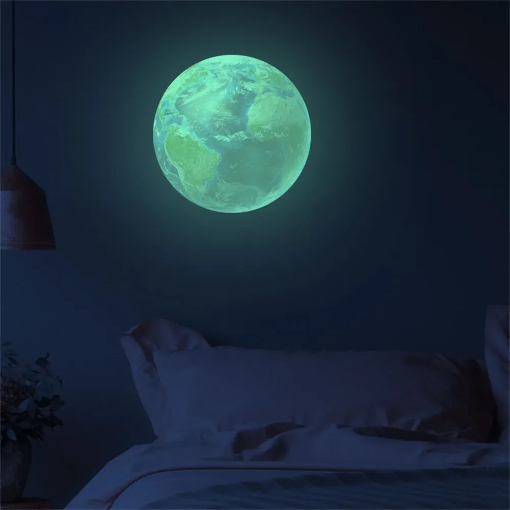 30cm 3D Earth Luminous Wall Sticker Fluorescent Stickers
