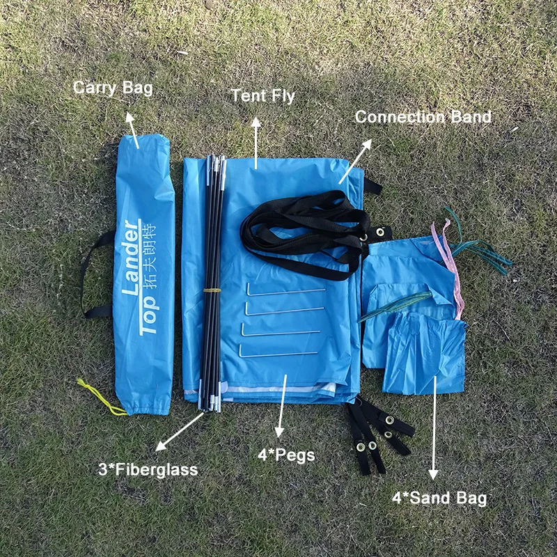 Lightweight Portable Sun Shelter Beach Tent Summer Outdoor Garden Sun Awning Shade Canopy Easy Setup Camping Fishing Hiking