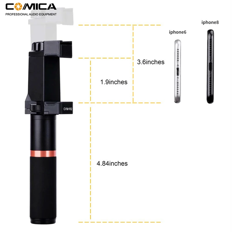 Comica CVM-R2 Smartphone Video Rig Hand Grip Handle Stabilizer Kit for iPhone X 8 7 6s Plus for Samsung Huawei Cell Phone etc. Comica CVM-R2 Smartphone Video Rig Hand Grip Handle Stabilizer Kit for iPhone X 8 7 6s Plus for Samsung Huawei Cell Phone etc.