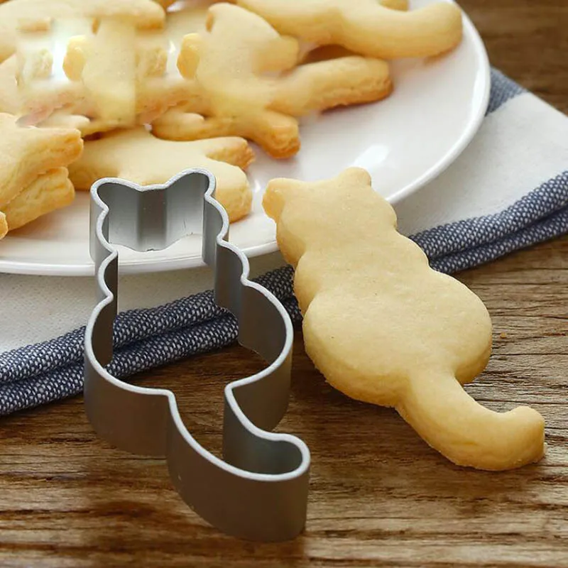 

Aluminium Baking Cake Mould Compelling Making Cakes Aluminum Alloy Chocolate Cat Shaped Baking Supplies Cookies Cutter Mold
