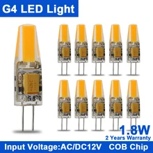 10Pcs Mini G4 COB LED Lamp/Bulb/Light 12 v led bulb AC&DC 1.8W 3W COB Light Bulb Chandelier Light Super Bright Replace Halogen