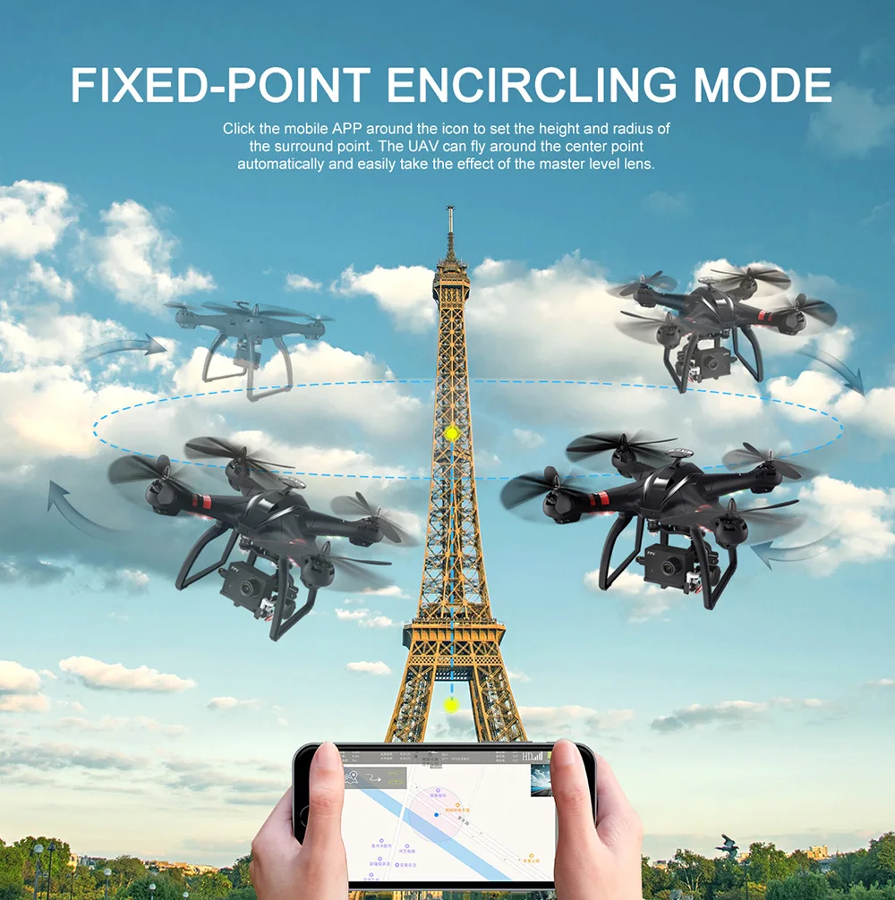 X22 Dual GPS WiFi FPV Brushless Drone with Gimbal 1080P HD Camera RC Quadcopter RTF