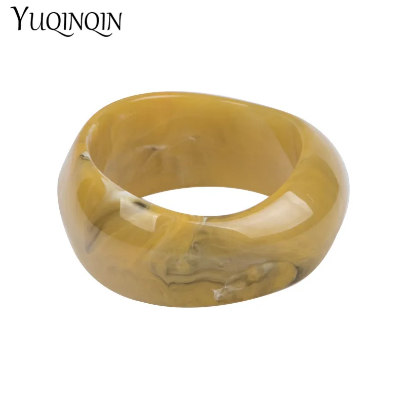 Vintage Resin Cuff Charms Bracelet Bangles for Women Fashion Jewelry Acrylic Wide Irregular Geometric Party Bangle For Girls
