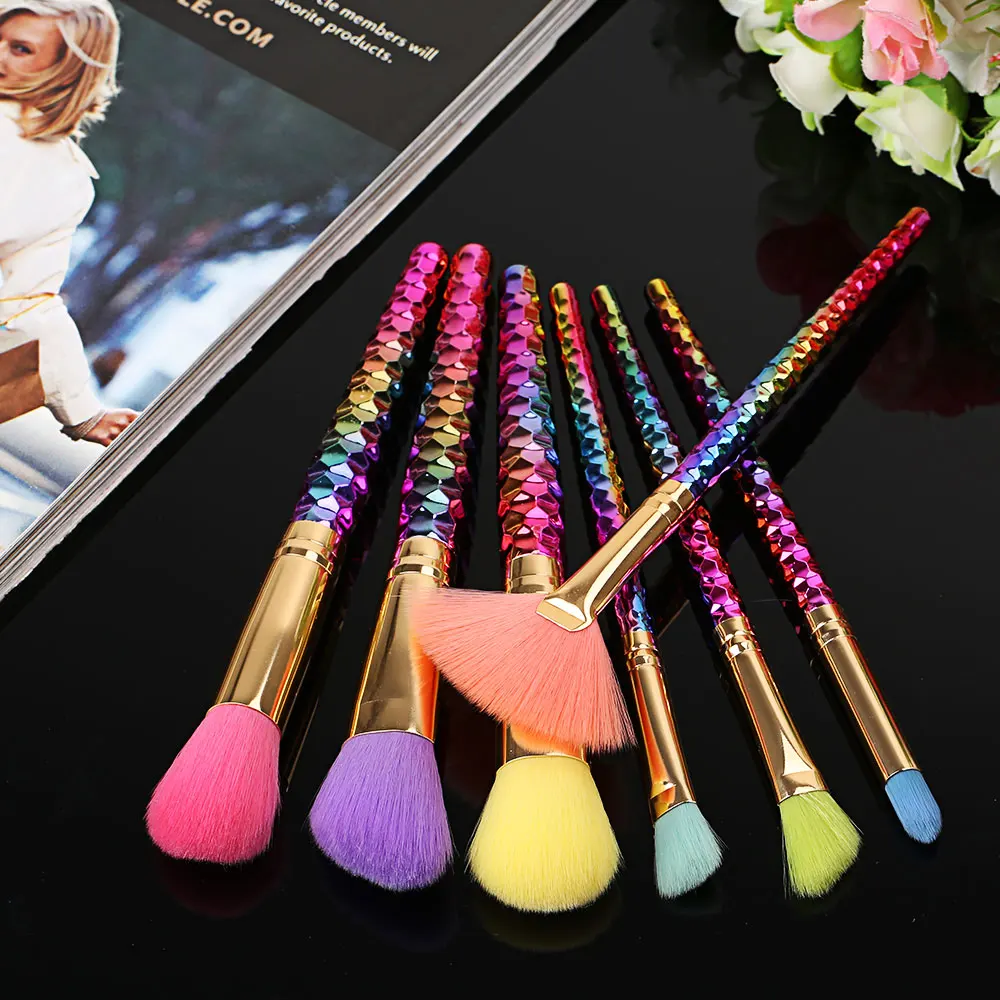 Hotrose Fantasy Makeup Brushes 7pcs Magic Rainbow ...