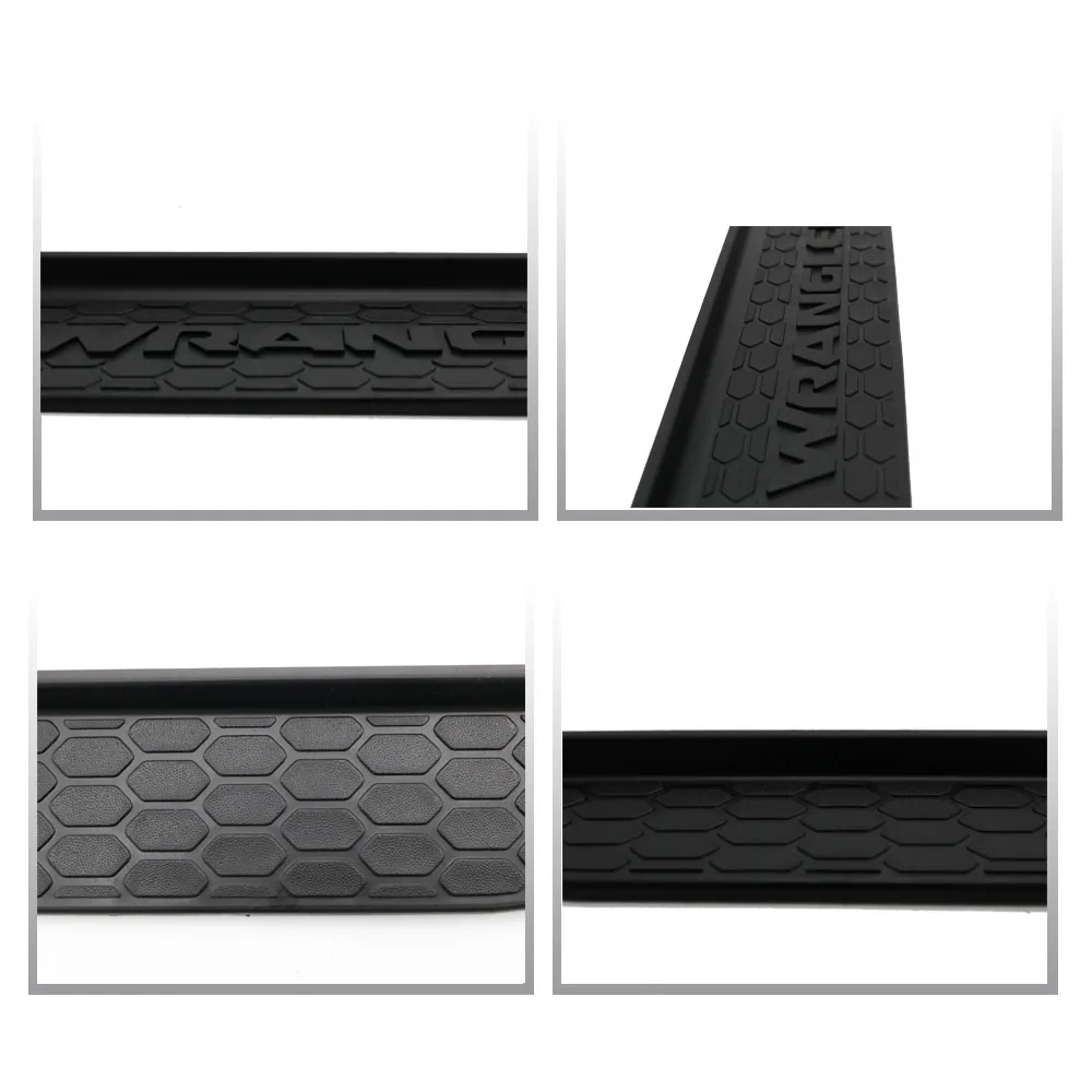 4PcsSet Black ABS Plastic Front Rear Door Entry Protector Scuff Plate Step Protector For Jeep 2018 JL Wrangler 4-Door (3)