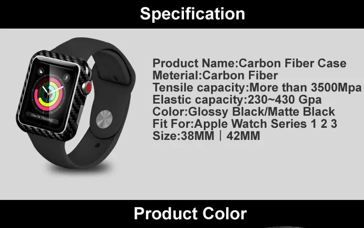 Carbon fiber case for apple series iwatch watch shell (6)